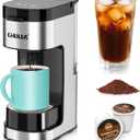 CHULUX Slim-Pro Single Serve Coffee Maker Machine for K Cup and Grounds with 2 Mins Brew One Cup, 3 Brew Styles, Removable Reservoir & Drip Tray