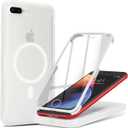 for iPhone 8 Plus Case with Built-in Screen Protector Anti-Scratch,for Apple iPhone 7 Pus Protective Phone Cases,Compatible with MagSafe for Men Women-White