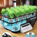 Hydroponics Growing System Kit, 17 Pods Herb Garden with 102 28W Full-Spectrum Grow Lights & 2 Fans, Indoor Garden with Water Pump, 10L Water Tank, Auto Timer, Height Adjustable (Black & White)