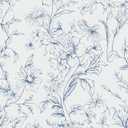 HeloHo Peel and Stick Wallpaper 17.3 X 196.8 Blue White Floral Wall Paper Self Adhesive Removable Waterproof Contact Paper for Living Room Bedroom Decor