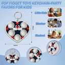 20 Pcs Bulk Mini Pop Cute Heart Shape Fidget Bubble Keychain，20 Greeting Cards and for Kids Boyfriend Girlfriend Valentine's Day Party Favors Birthday Supplies Classroom Student Gifts