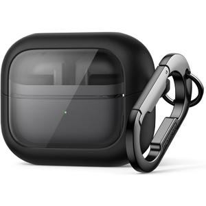 SURITCH for Samsung Galaxy Buds 3 Pro (2024) / Buds 3 (2024) / Buds3 FE (2025) Case, Magnetic Bumper Cases, Rugged Shockproof Protective Covers with Carabiner & Cleaning Kit & Removal Tool, Black