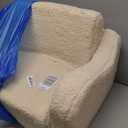 MOMCAYWEX Kids Sofa, 2-in-1 Flip-Out Foam Couch with Soft Sherpa Cover, Cozy Play Lounge Chair, Cream (Medium)