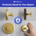 HOME SO Suction Cup Hooks for Shower & Bathroom Towel Holder 4-Pack Suction Cups Hooks for Hanging Towels, Robes, & Coats - Tiles, Glass Door or Mirror Shower Hooks & Towel Hooks Organizer - Gold