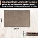 PURE ERA Carpet Stair Tread Landing Mat Area Rug Ultra Plush Shag Soft Non Slip Skid Resistant Tape Free Indoor Doormat Washable Reusable Brown 2' X 3'