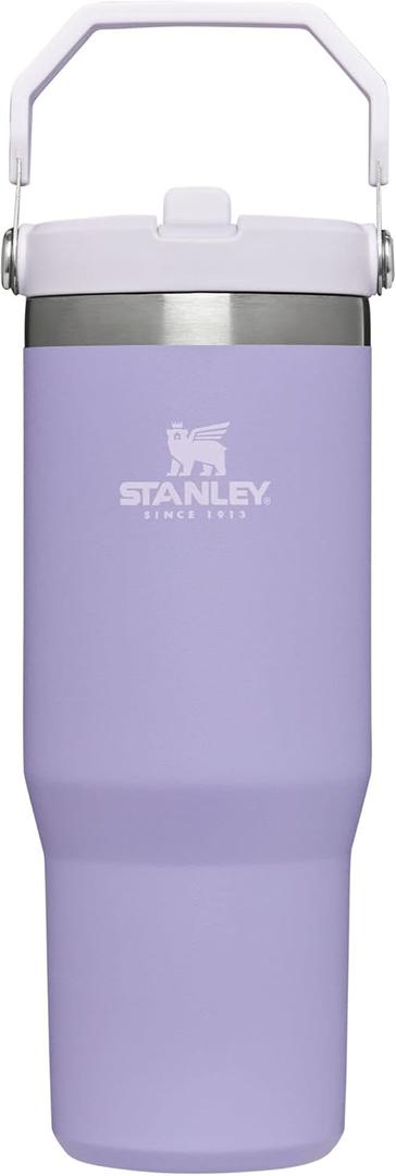 STANLEY IceFlow Stainless Steel Tumbler - Vacuum Insulated Water Bottle for Home, and Car Reusable Cup with Straw Leak Resistant Flip Cold for 12 Hours or Iced for 2 Days, Lavender, 30 OZ / 0.89 L