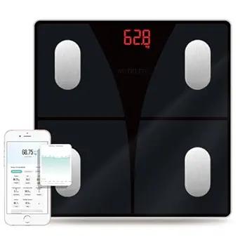 NUTRI FIT Scale for Body Weight and Fat Percentage, Digital Bathroom Smart Bluetooth Scale LED Display, 15 Body Composition Analyzer Baby Weight BMl Health Monitor Sync with App 400lbs - Black