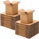 TaoBary 50 Packs 4 x 4 x 4" Shipping Boxes Small Cardboard Boxes Kraft Corrugated for Small Business, Mailing Packing Moving Storing (Brown)