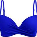 Aqua Eve Women Underwire Bikini Top Only - 2025 Push Up Swim Top Padded Bra Swimsuit (Small, Royal Blue)