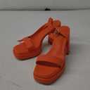 Amoji Women's 4 Inch Platform Chunky Heel Ankle Strap Block Heeled Sandals 311 US7 Orangepu