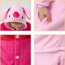 Unisex Children Animal Onesie Pajamas,Kids Flannel Halloween Cosplay Costume/Homewear/Sleepwear (Pink)