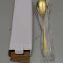 LIANYU 6 Pack Large Gold Serving Spoons and Forks Set, 9.8 Inch Stainless Steel Buffet Catering Party Banquet Serving Spoon Fork, Mirror Finished, Dishwasher Safe