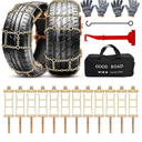 12 Pack Adjustable Snow Tire Chains for Tire Width 235-315mm Suv Truck Pickup, Quick Setup Easy Installation, Thickened Car Non Skid Car Chains