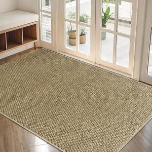 Indoor Door mat 32"x48", Dirt Trapper Door Mat, Non-Slip Washable Entrance Mat, Dirt Resistant and Absorbent Welcome Mat,Low-Profile Doormat for Entryways, Front Doors, and Indoor Entrances,Brown