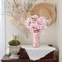 Suncalla 105 Pcs Easter Centerpieces for Tables Pink Cherry Blossoms Decorations Bulk with 5 Artificial Cherry 100 Pastel Multicolor Eggs Vase Filler Easter Table Decors for Spring Home Decor