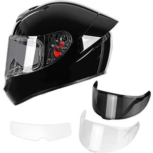 Full Face Motorcycle Helmet for Adults with DOT Approved, Lightweight Aerodynamic Street Bike Helmet for Men and Women, Three Layers Protection XXL