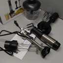 Ganiza Immersion Blender Handheld, 6 in 1 Hand Blender Stainless Steel Blade, 15 Speed Stick Blenders Electric, 800ml Mixing Beaker, 600ml Chopper, Whisk, Frother, Potato Masher (Black)