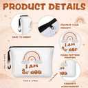 Abbylike 6 Pcs Christian Gifts for Women Makeup Bags Bulk Canvas Bag Portable Travel Canvas Bag Religious Gift Faith Based Gifts Baptism Bible Verses Makeup Church Supplies for Godchild Goddaughter