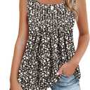 Zeagoo Women's Summer Tank Tops 2026 Pleated Square Neck Loose Fit Casual Flowy Tunic Sleeveless Shirts (M)