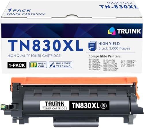 TN830XL Toner Cartridge Replacement for Brother TN830XL TN-830XL High Yield Toner Compatible with Brother HL-L2460DW HL-L2480DW HL-L2400D DCP-L2640DW MFC-L2900DW MFC-L2820DW Printer (Black, 1 Pack)