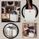 Costravio Vinyl Record Storage Record Holder Display Box Album Storage Moving Boxes Holds 30+ Valuable Records 7/10/12 Inch Record Crates Vinyl Organizer for Journey White