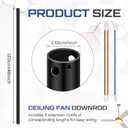 VIHOSE 48 Inch Ceiling Fan Downrod with Extension Cord 4 ft Black Downrod for Ceiling Fan 1 Inch Outside Diameter Not Threaded Suitable for a Wide Range of Fans