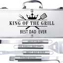 Bonsai Tree Dad Birthday Gifts from Daughter, Gifts for Dad, Best Dads Ever Gift for Fathers Day - Cool Grilling BBQ Present for Father from Son - Daddy Stainless Steel Metal Tool Heavy Duty Set 4