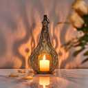11.6inch Moroccan Lantern Lamp Decorative Candle Holders for Ramadan Decorations, Hanging, Outdoor Patio or Porch, Indoor Home DecorBronze