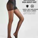 7 x PIOGOWE Sheer Tights for Women, 20D Legs, 40D Reinforced Top, Run-Resistant Knit, High-Stretch Waist, Reinforced Toes (Black, XL)