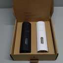 LARS NYSM Electric Salt and Pepper Grinder Set, USB Rechargeable, Automatic Salt and Pepper Mills, Spice Shakers Refillable with LED Light, Adjustable Coarseness, Ceramic Grinder (Black/White)