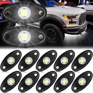 Macarrie 12 Pods Rock LED Lights for Car SUV Underglow Lights Waterproof Neon Trail Rig Lamp Lighting for Truck Motorcycle Boat ATV UTV and More(White) Macarrie 12 Pods Rock LED Lights for Car SUV Underglow Lights Waterproof Neon Trail Rig Lamp Lighting for Truck Motorcycle Boat ATV UTV and More(White)