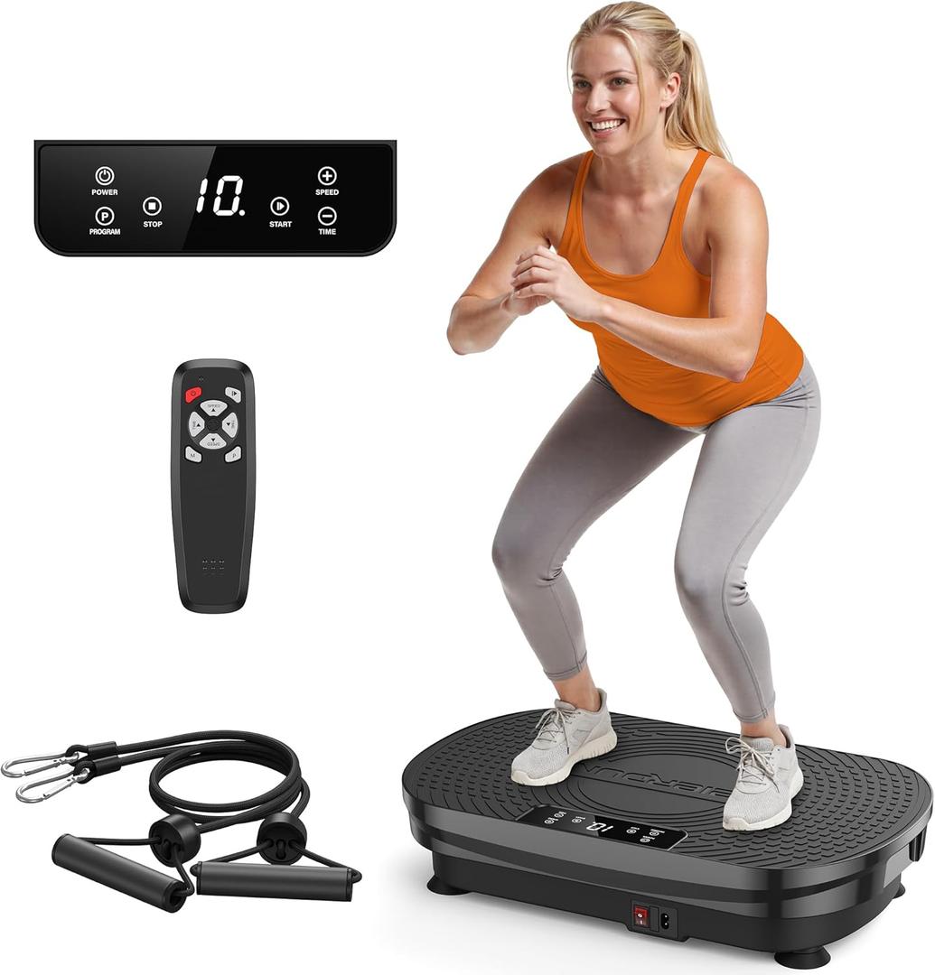 Vibration Plate Exercise Machine, Vibration Plate for Lymphatic Drainage, Power Plate Vibration Platform for Weight Loss, Toning & Wellness