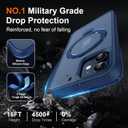 Multi-in-1 [Magnetic+ Kickstand+ Ring Holder] for iPhone 12/12 Pro Case, Compatible with MagSafe, 360 Rotatable Stand with Military Shockproof Silicone Frame Protection Magnetic Cover, Blue