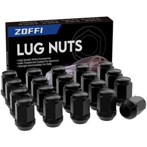 ZOFFI M12x1.5 Lug Nuts - Replacement for Ford Fusion, Focus, Escape Aftermarket Wheel - 20pcs Black Closed End Conical Seat 19mm Hex Lug Nuts