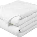 Soft Queen Size Blanket All Season Winter Warm Microplush Lightweight Thermal Fleece Blankets for Couch Bed Sofa,90x90 Inches,White