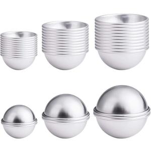 30PCS- Bath Bomb Mold Kit, 15 Set 3 Size Mold & Bath Bombs Press for DIY Making Supplies