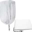 2pcs Plant Freeze Cover Drawstring Frost Bags for Plants Non-Woven Fabric Protective Covers for Outdoor Use