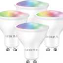 GU10 Smart Spot Light Bulb Compatible with Alexa, Google Home, SmartThings, 5W WiFi LED Track Light Bulbs, Color Changing, No Hub Required, 4 Pack