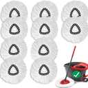 10 PCS Spin Mop Replacement Head,100% Microfiber Mop Heads Replacements Compatible with Cedar Easywring 1-Tank System, 360 Degree Round Mop Refills for Easy House Cleaning Floor Mopping
