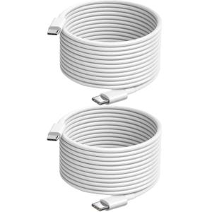 USB C Cable 20ft,USB C to USB C Cable 60W Fast Charging 2 Pack, Extra Long Type C Cord Compatible with MacBook/iPad/iPhone 17/16/15 Serie/Samsung Galaxy S24/Switch/Lenovo/Dell/HP/Any USB-C Device