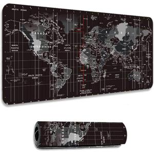 Expanded Large Mouse Pad, and Computer Gaming Mouse Pad 35.4x15.7x0.12 Suitable for Gamers Home Office Office Learning World Maps Designed with Stitched Edges Anti Slip Base and Waterproof Pad