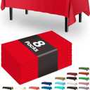 Pureegg Plastic Table Cloth Disposable 8 Pack, 54 x 108 Inch Table Cloths, Valentines Day, Thanksgiving, Christmas Decorations, Fall Tablecloths, Rectangle, Plastic Cover, Leakproof & Sturdy, Red