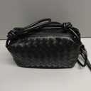 Labair Woven Crossbody Bags For Women Vegan Leather Purse Shoulder Bag with Zipper Closure. (Black)