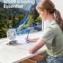 Small Desk Fan Quiet, 3000mAh Personal Portable Fans Max 13H Runtime, Rechargeable & USB-C Powered Mini Desktop Fan 3 Speeds for Home Office Travel Outdoor Summer Gifts for Women Men, White