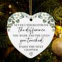 Going Away for Coworkers Christmas Ornament with Gift Box - Enjoy The Next Chapter New Job Retirement Farewell Gifts for Women Friends Teacher Nurse Sister - Heart Hanging Plaque (12)