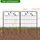 FOREHOGAR Decorative Black Garden Fencing 24in(H) X16ft(L) 8 Panels Metal Wire Edging Patio Landscape Flower Border Garden Fence for Dogs Animal Barrier for Outdoor