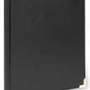 Samsill Classic Collection Leather 3 Ring Binder, Executive Presentation Portfolio, 0.5 Inch (Holds 100 Sheets), Brass Round Ring, Black