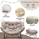 (Only Cushion) Indoor Outdoor Waterproof Papasan Rocking Chair Cushion,Thicken Patio Rocking Egg Chair Cushion, Rattan Chair Cushions, Hammock Chairs Cushions for Garden, Porch, Balcony (Wine Red)