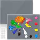 2 Pack Neutral Grey Tempered Glass Palettes, 12" x 16" Large Paint Palette, Scratch Resistant Paint Mixing Pallets, Easy to Clean Artist Palette for Oil Acrylic Watercolor Gouache DIY Craft