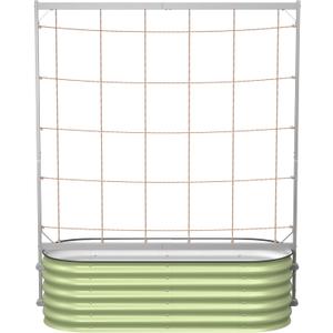 Vego Garden Metal Frame Tomato Trellis, Garden Trellis for Climbing Plants Like Cucumber Beans Tomatoes & Vines, 5.0ft Long Metal Trellis for Raised Garden Beds